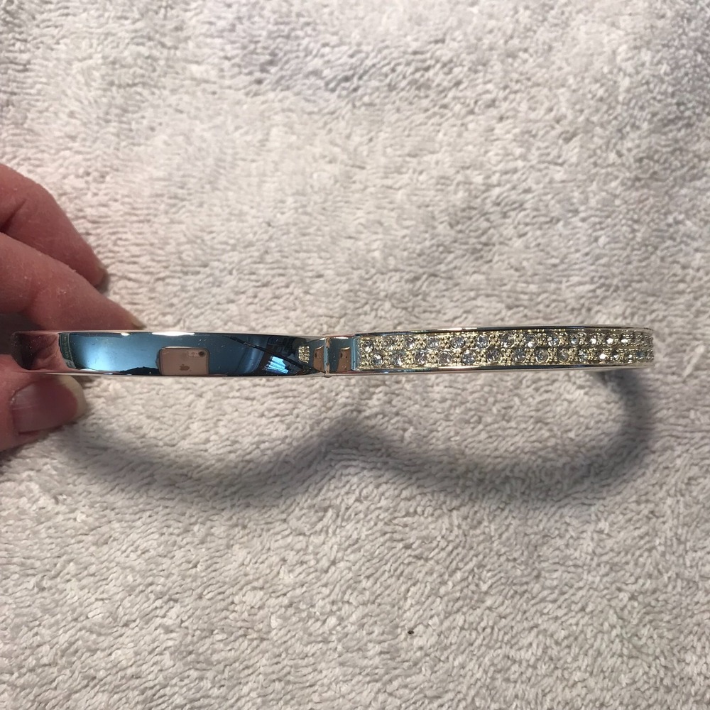Vintage Avon Silver tone Pave Bangle Bracelet